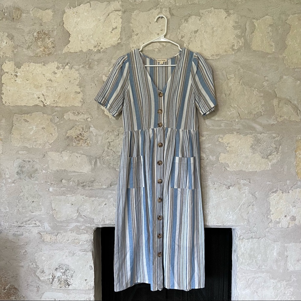 Blue striped jumpsuit